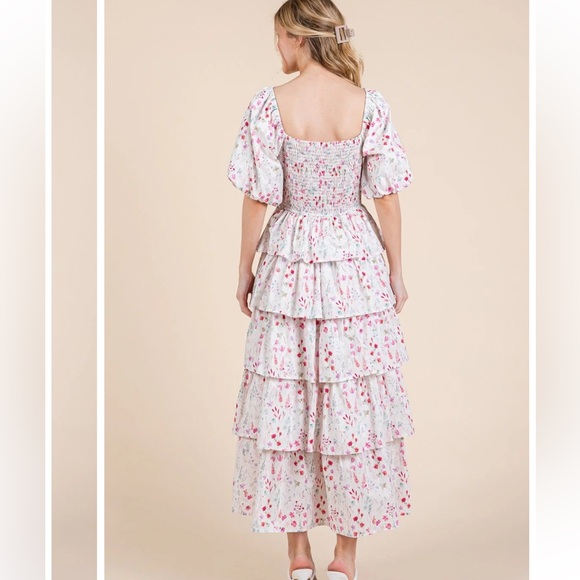 NWT Magnolia Midi Floral Dress Tiered Size Small - Picture 2 of 12